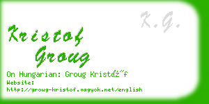 kristof groug business card